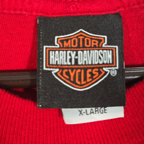 Harley Davidson Mens Shirt XL Red Lakeland Florida 2008 Made in USA Biker - Picture 5 of 14